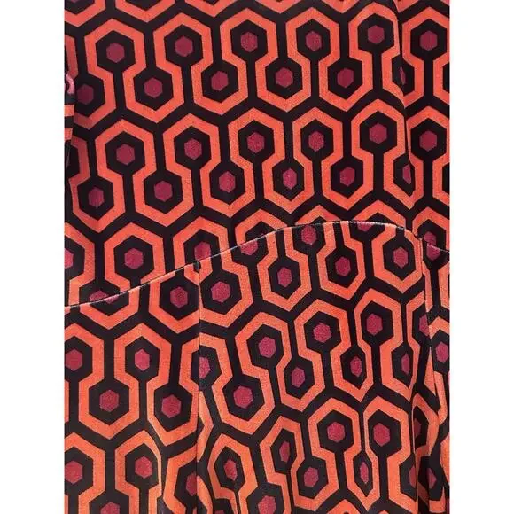 Pinup Couture Velvet Overlook Hotel Skater Dress Hexagon XL Laura Byrnes PUG - Picture 4 of 7